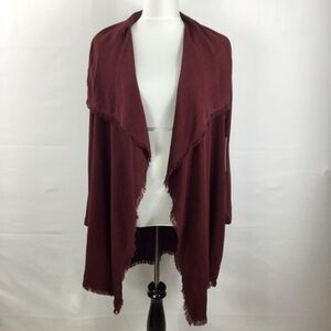 Remixmess Shawl Collar Raw Edge Linen Blend 
Kimono Jacket Topper Size S NWT